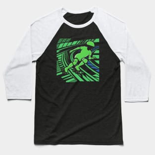 Roller Skater Green Art Baseball T-Shirt